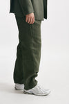 pantalone gamba ampia in lino verde men Marsēm - 1