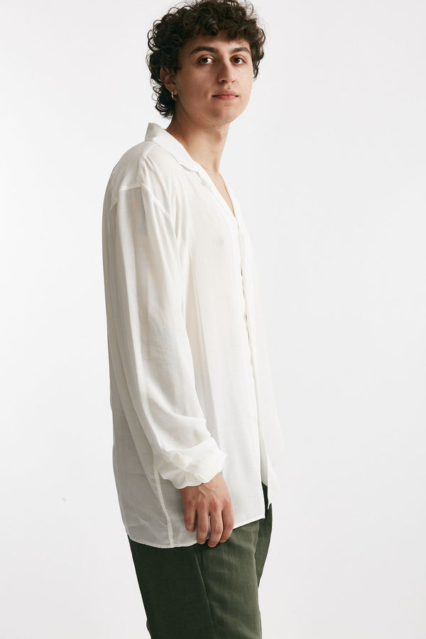 camicia in ryon viscosa bianco men Marsēm