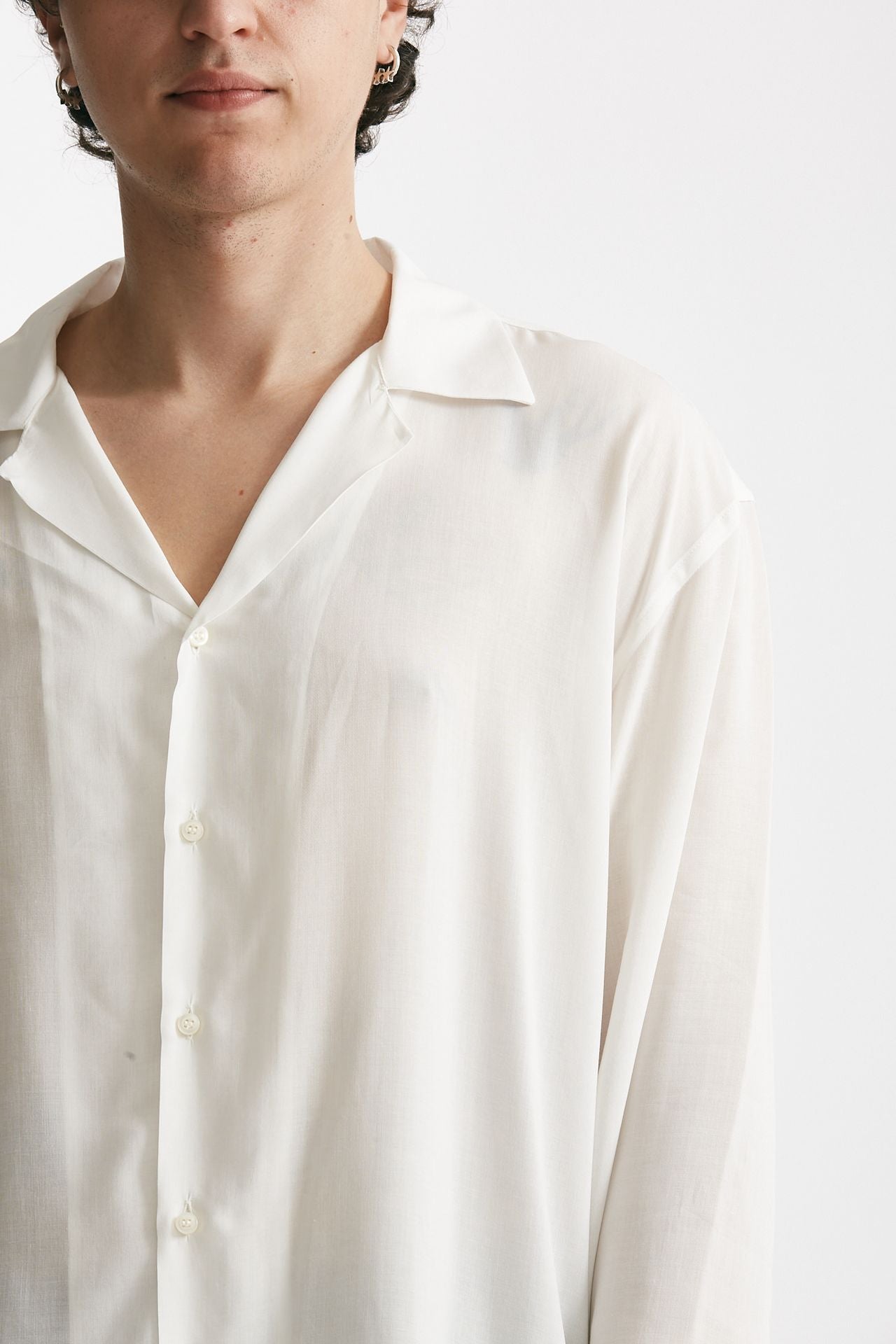 camicia in ryon viscosa bianco men Marsēm - 5