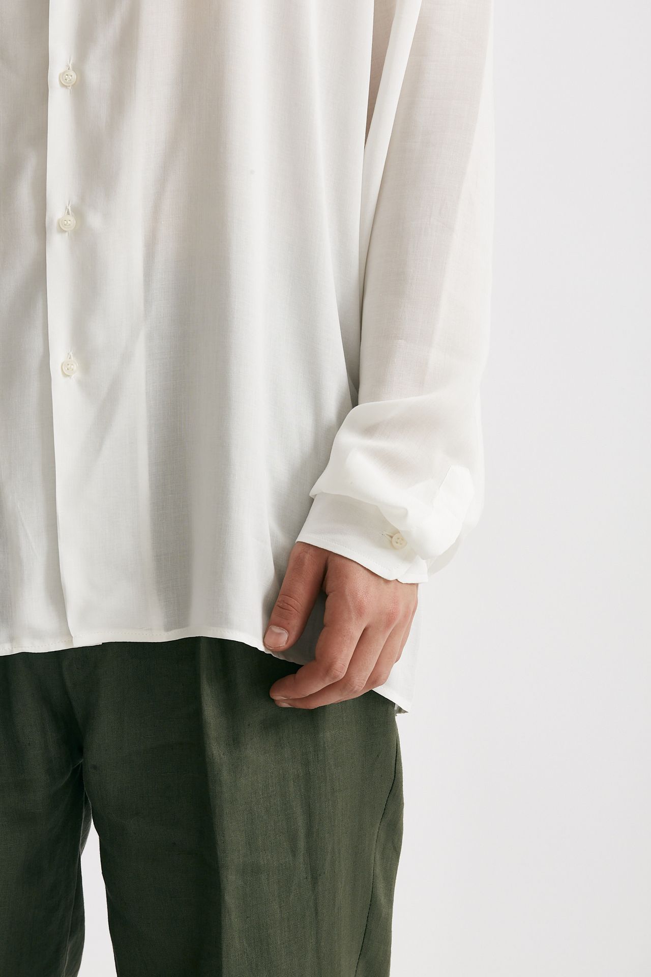 camicia in ryon viscosa bianco men Marsēm - 6