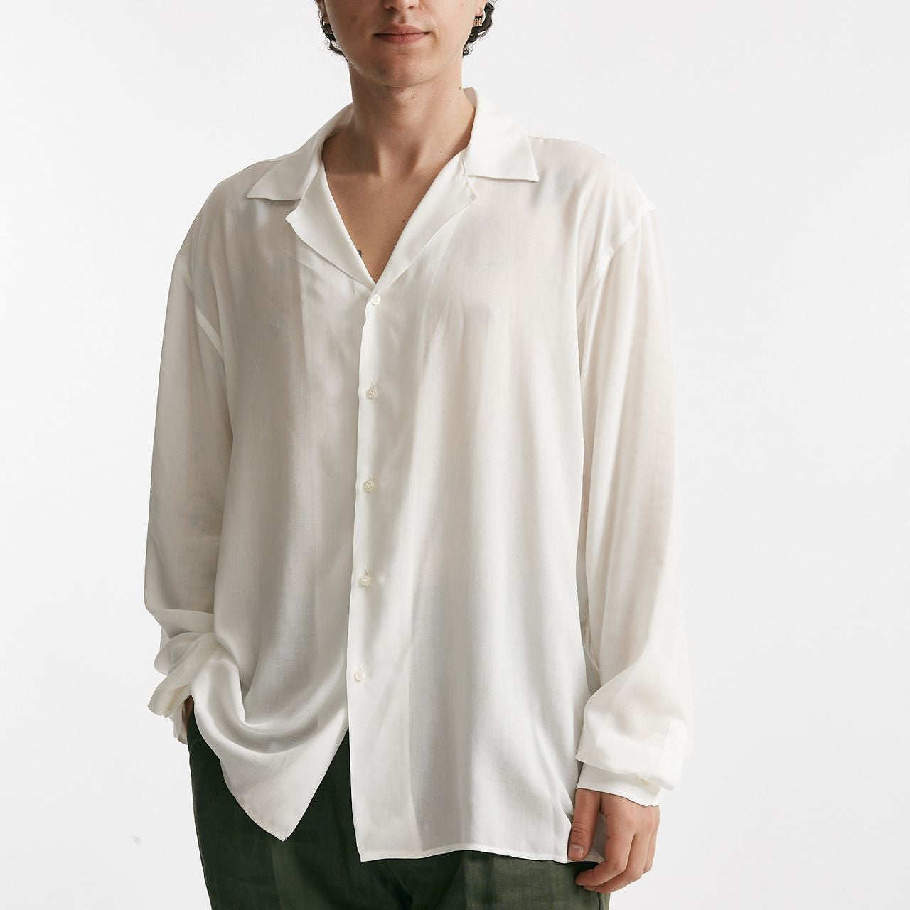 camicia in ryon viscosa bianco men Marsēm - 7