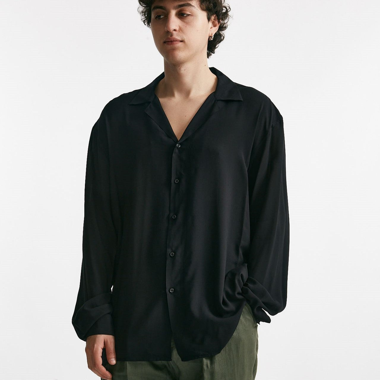 camicia in ryon viscosa nero men Marsēm - 7