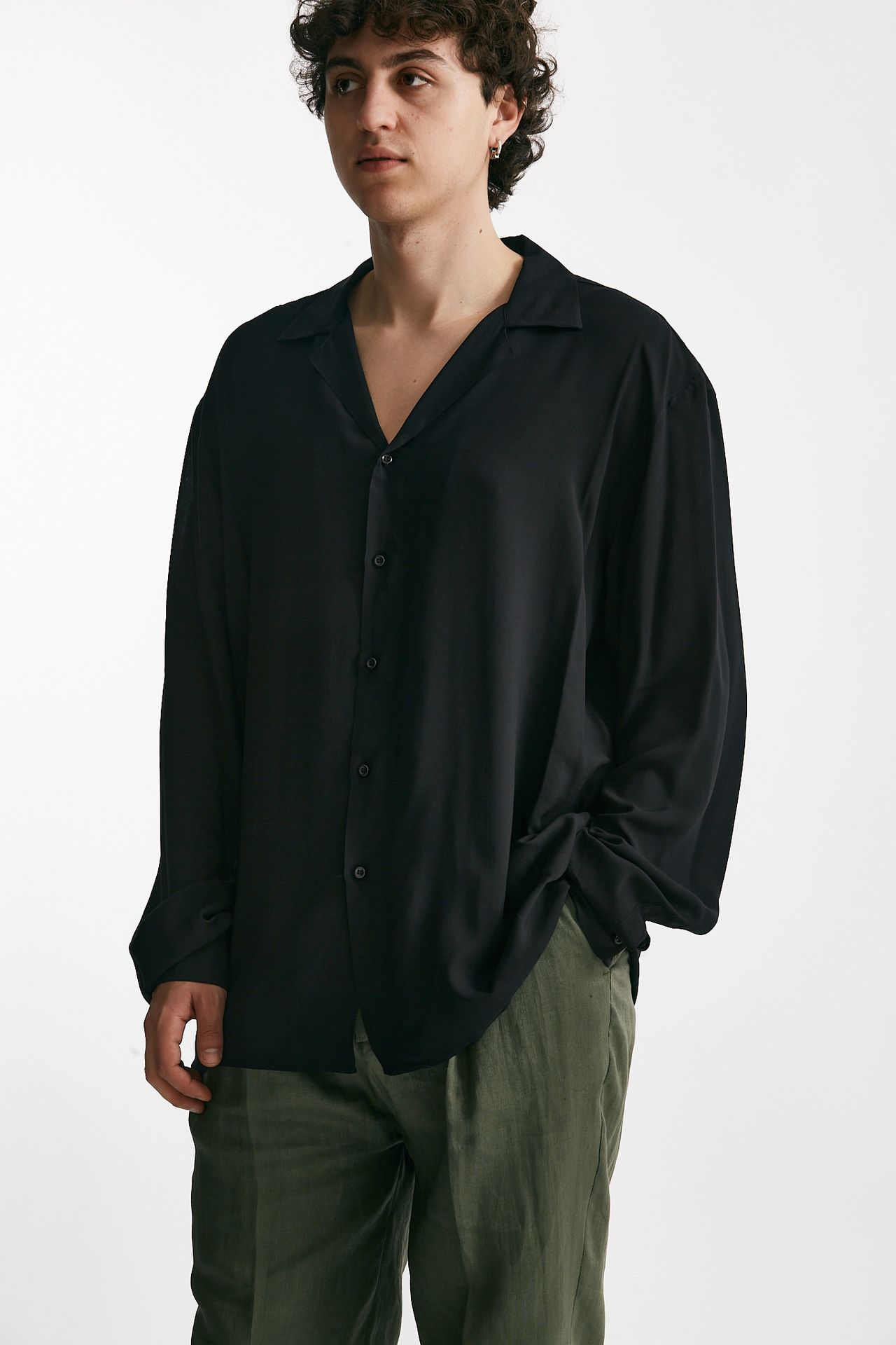 camicia in ryon viscosa nero men Marsēm - 4