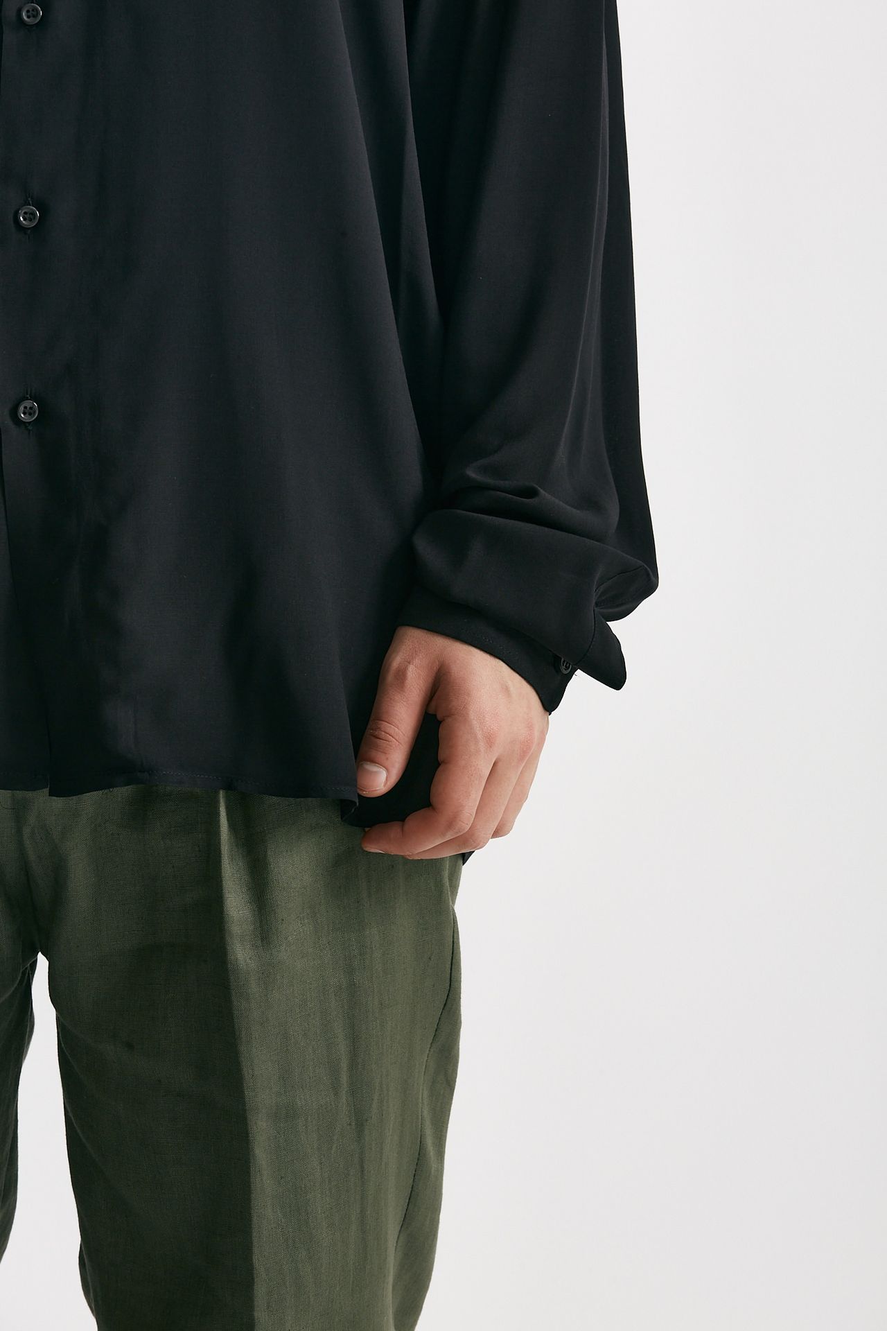 camicia in ryon viscosa nero men Marsēm - 6