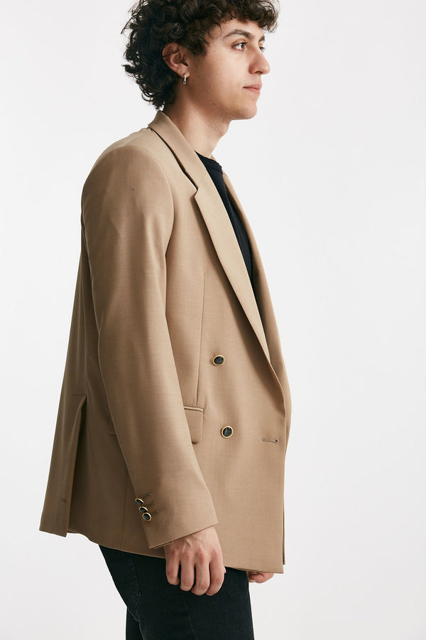 giacca in doppio petto stretch beige men Marsēm