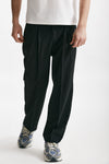 pantalone poliestere e lana stretch gessato nero men Marsēm - 1