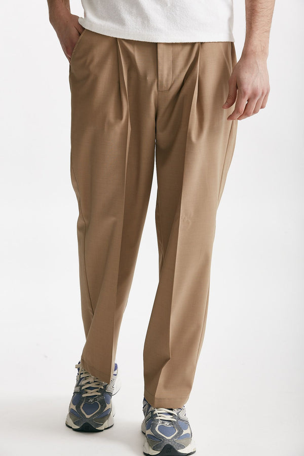 pantalone poliestere e lana stretch beige men Marsēm