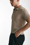 polo in maglia lino poliammide tortora men Marsēm - 2