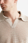polo in maglia lino poliammide tortora men Marsēm - 5