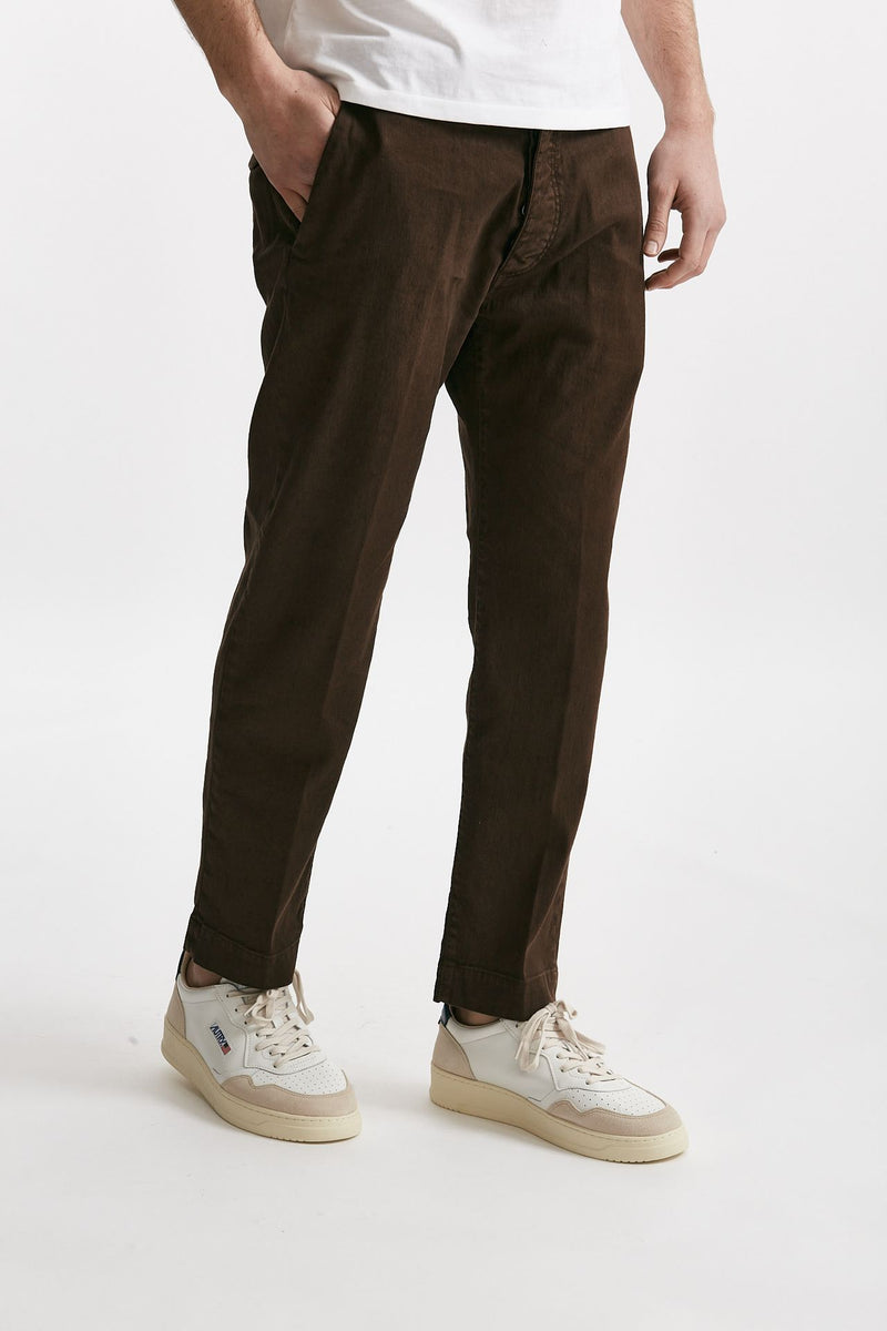 pantalone chino tim in cotone/lino cioccolato men Nine in the morning - 4