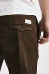 pantalone chino tim in cotone/lino cioccolato men Nine in the morning - 7