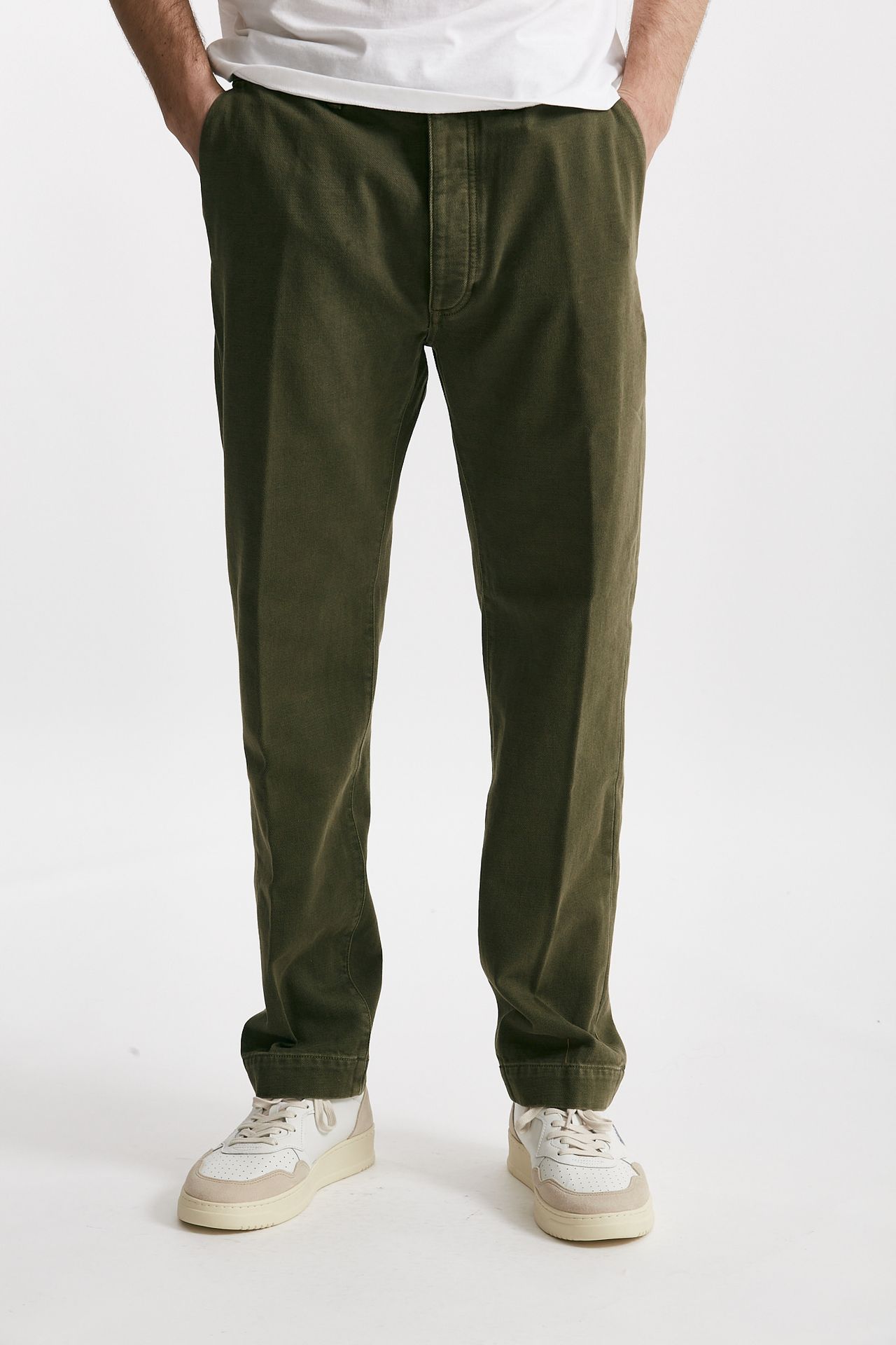 pantalone chino tim  in cotone fermo verde oliva men Nine in the morning - 1