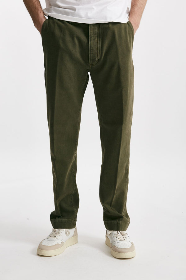 pantalone chino tim  in cotone fermo verde oliva men Nine in the morning