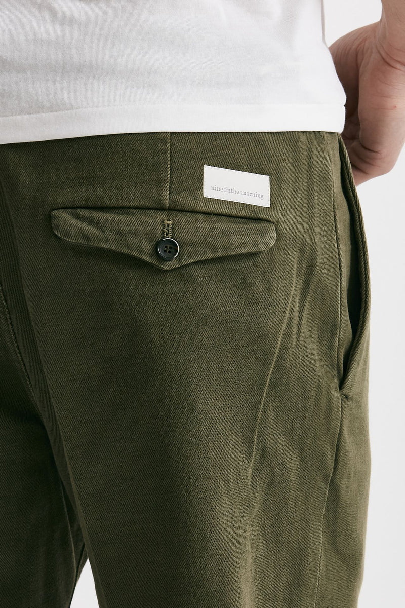pantalone chino tim  in cotone fermo verde oliva men Nine in the morning - 7