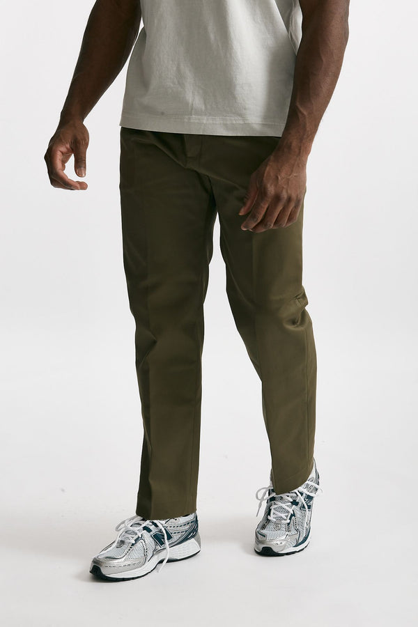 pantalone fold 2 pinces in cotone verde men Nine in the morning