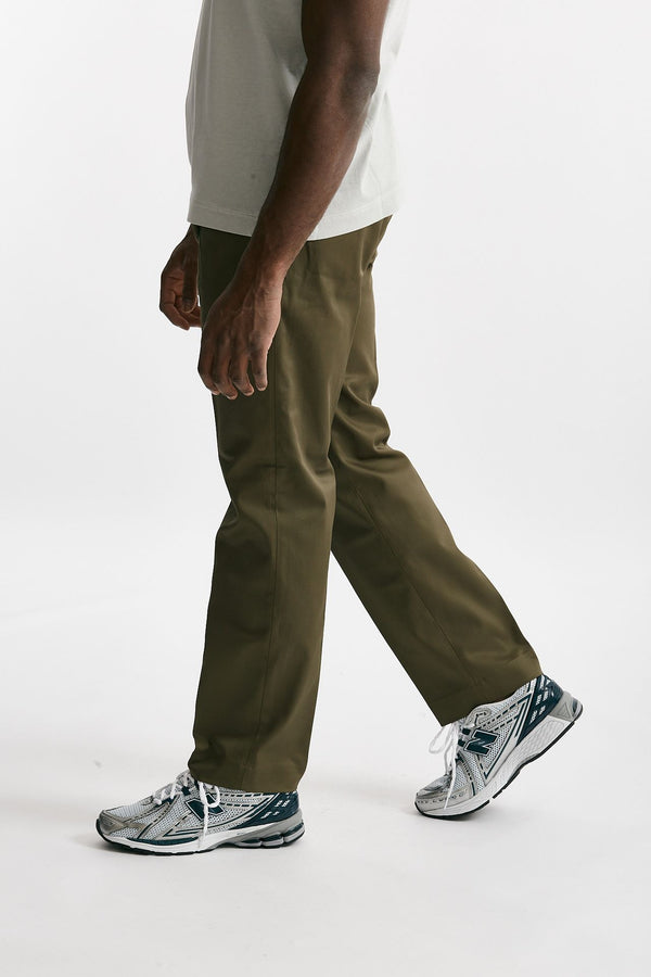 pantalone fold 2 pinces in cotone verde men Nine in the morning