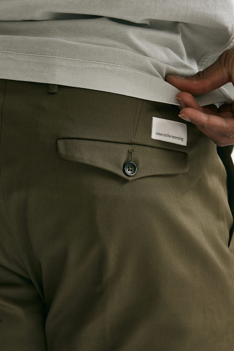 pantalone fold 2 pinces in cotone verde men Nine in the morning - 7
