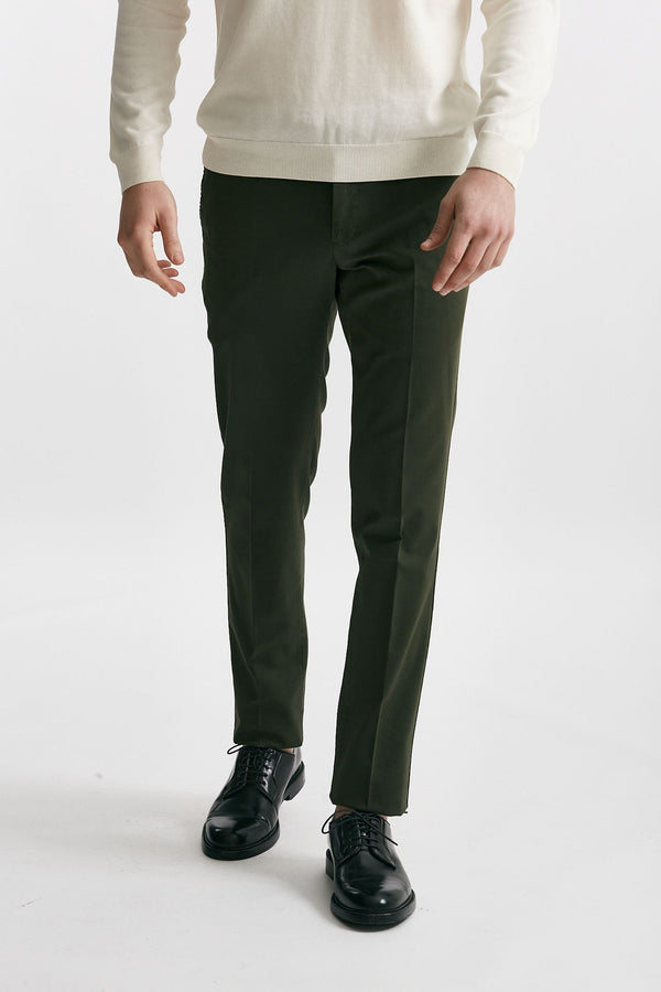 pantalone in cotone lavato stretch slim fit verdone men Pt torino