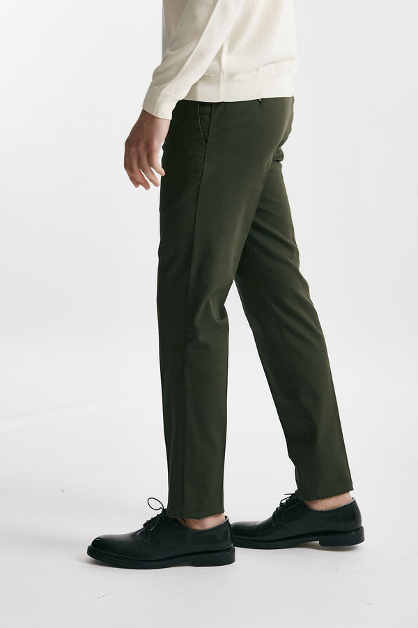 pantalone in cotone lavato stretch slim fit verdone men Pt torino