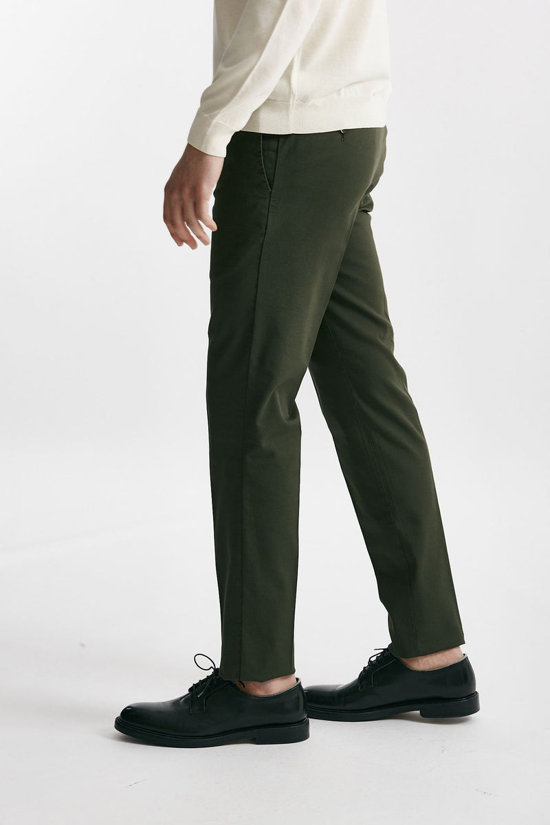 pantalone in cotone lavato stretch slim fit verdone men Pt torino - 2