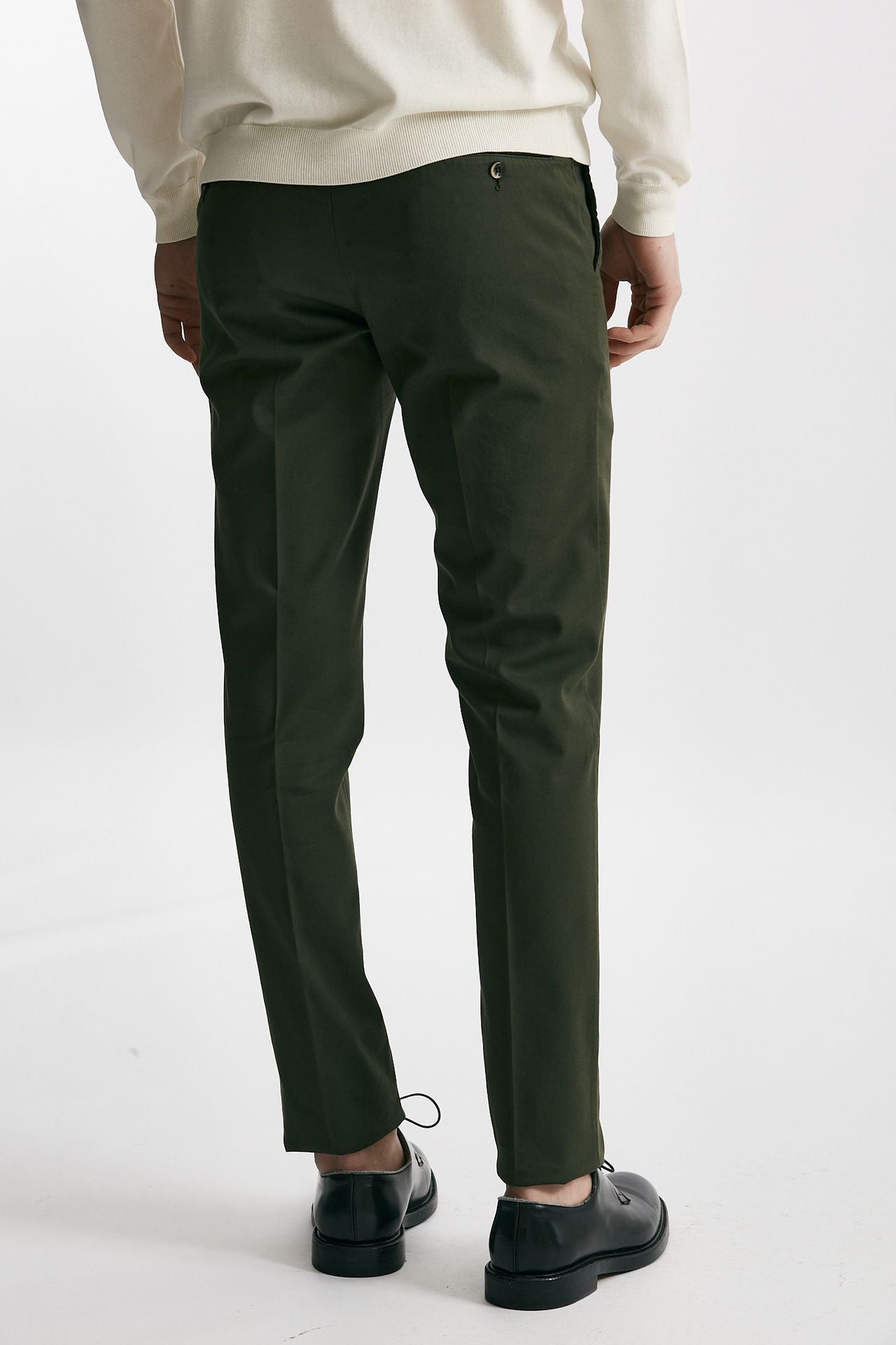 pantalone in cotone lavato stretch slim fit verdone men Pt torino - 3