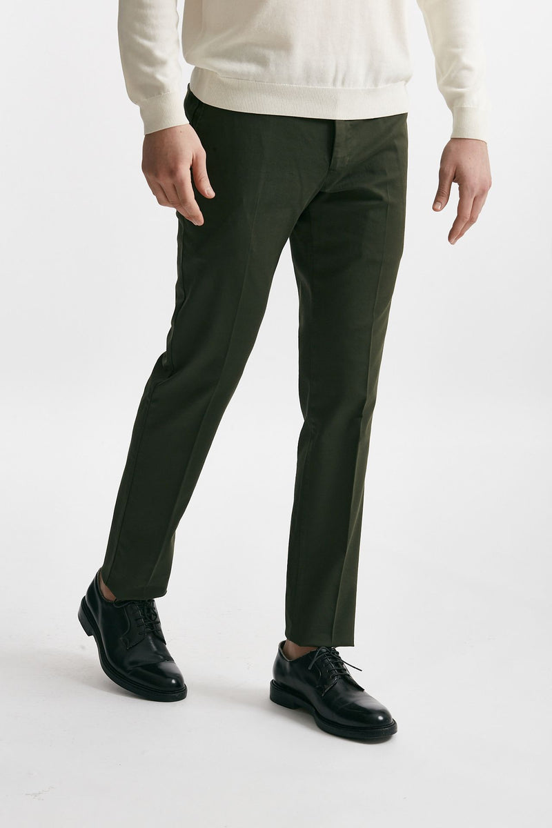pantalone in cotone lavato stretch slim fit verdone men Pt torino - 4