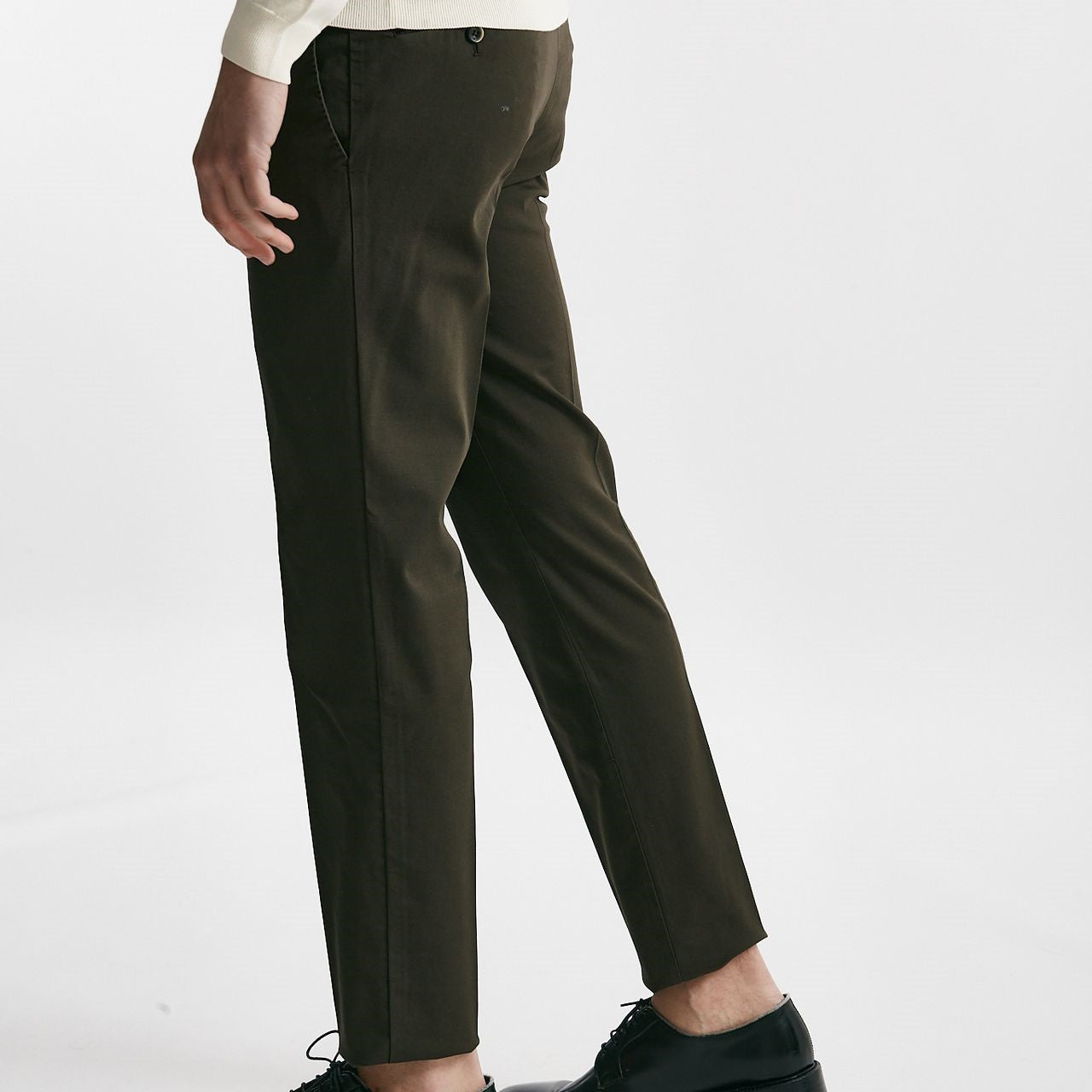 pantalone in cotone lavato stretch slim fit marrone men Pt torino - 8