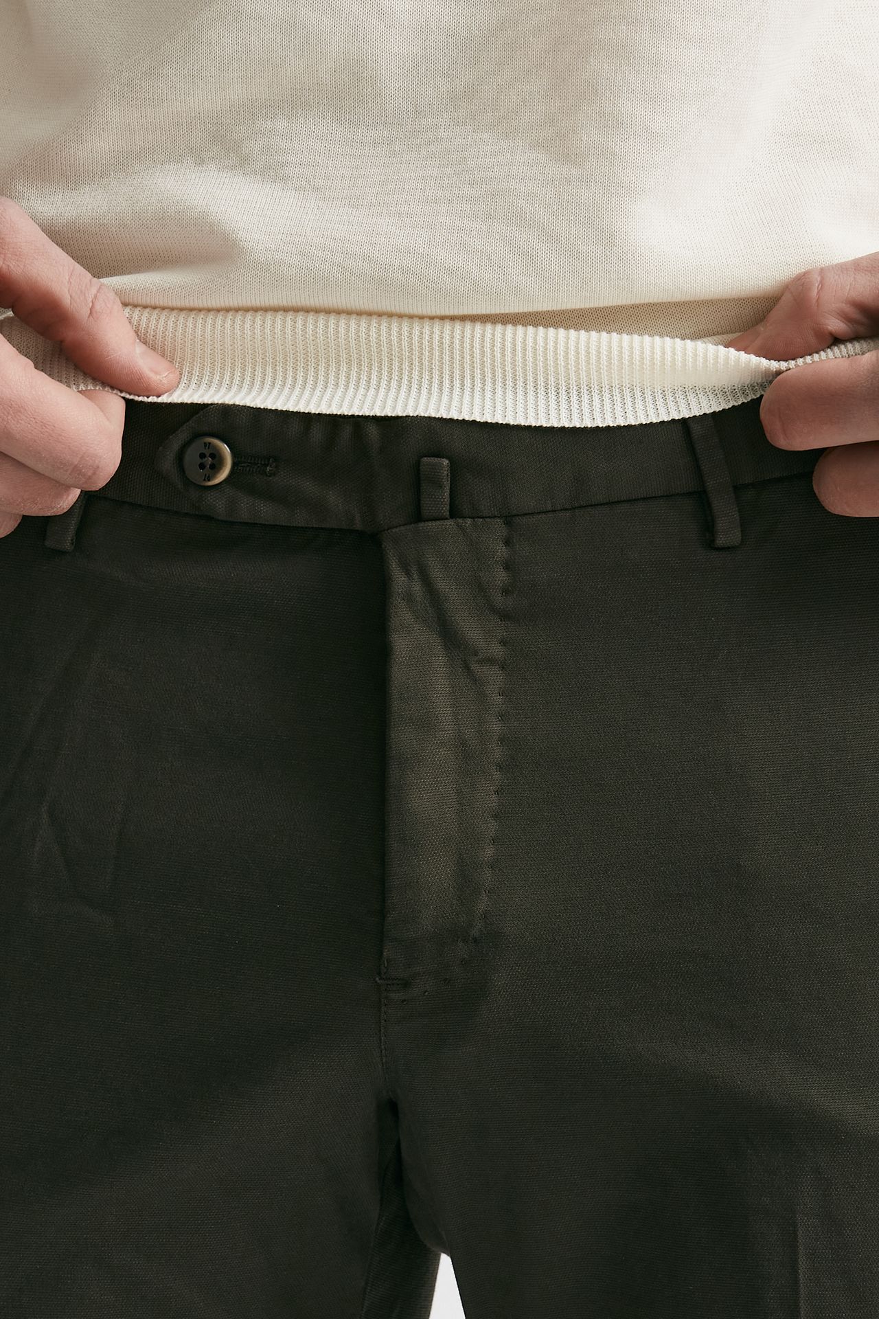 pantalone in cotone lavato stretch slim fit marrone men Pt torino - 5