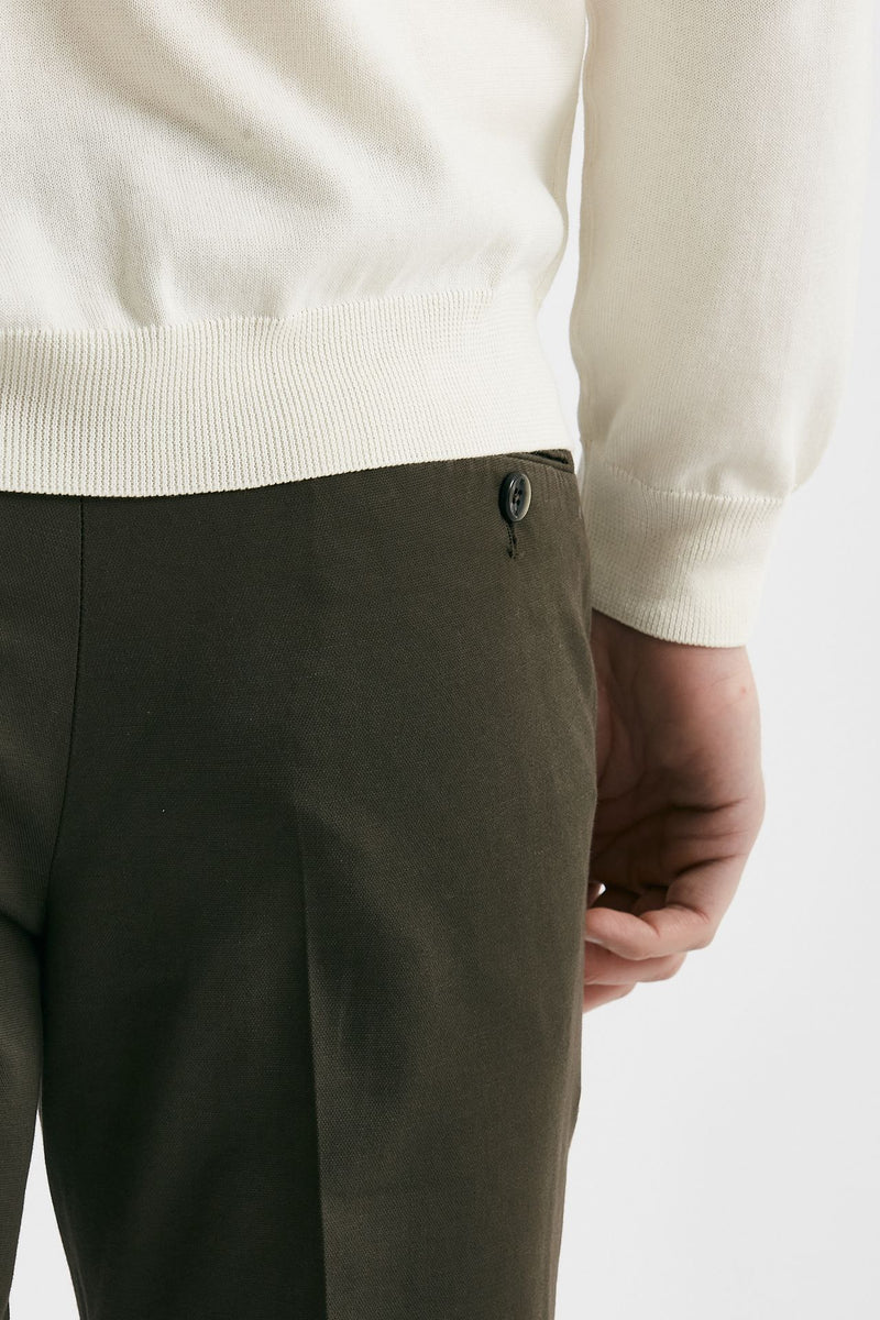 pantalone in cotone lavato stretch slim fit marrone men Pt torino - 6