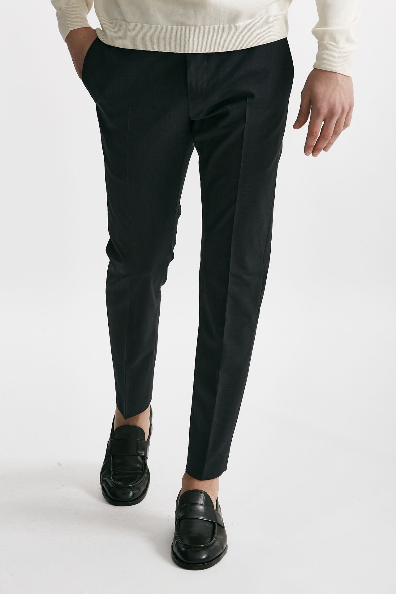 pantalone in lana stretch edge- dieci grigio antracite men Pt torino - 1