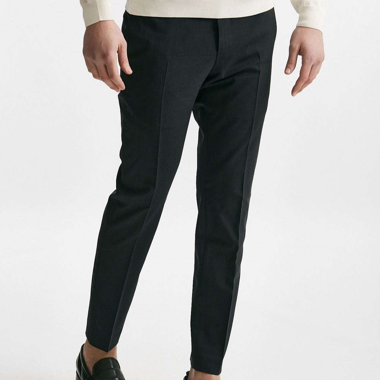 pantalone in lana stretch edge- dieci grigio antracite men Pt torino - 8