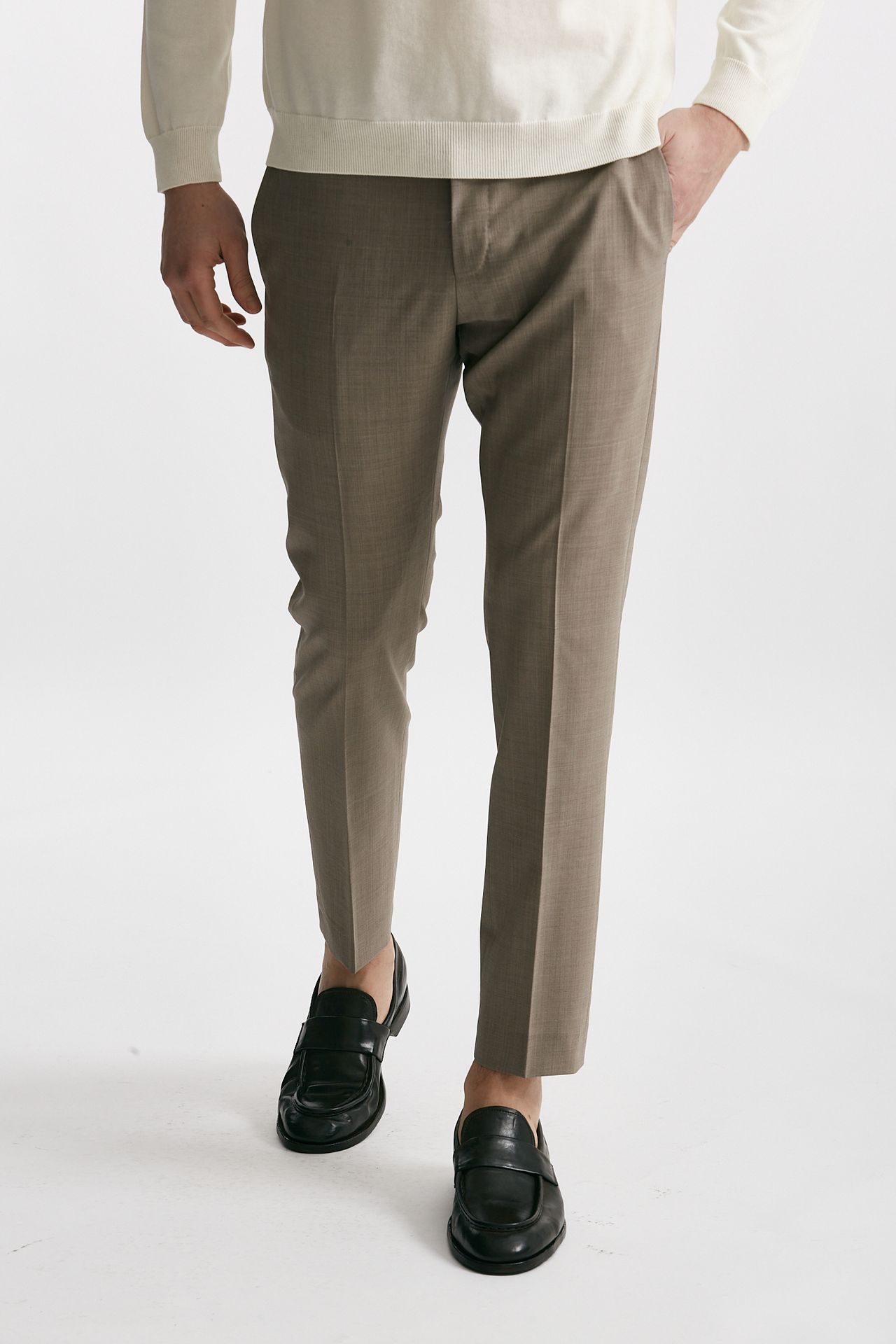 pantalone in lana stretch edge- dieci beige men Pt torino - 1