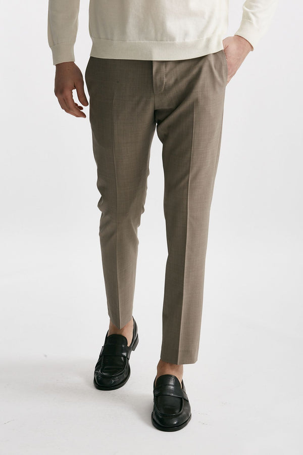 pantalone in lana stretch edge- dieci beige men Pt torino