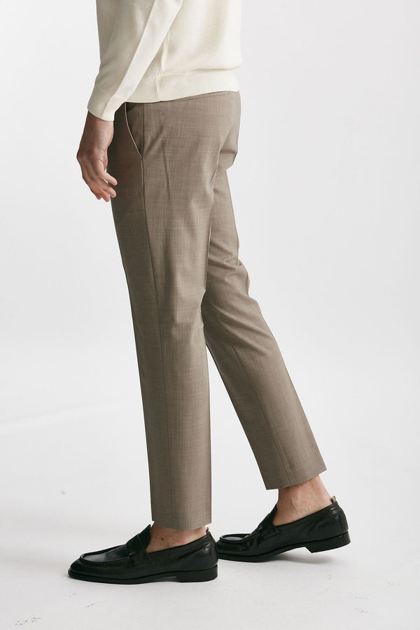 pantalone in lana stretch edge- dieci beige men Pt torino