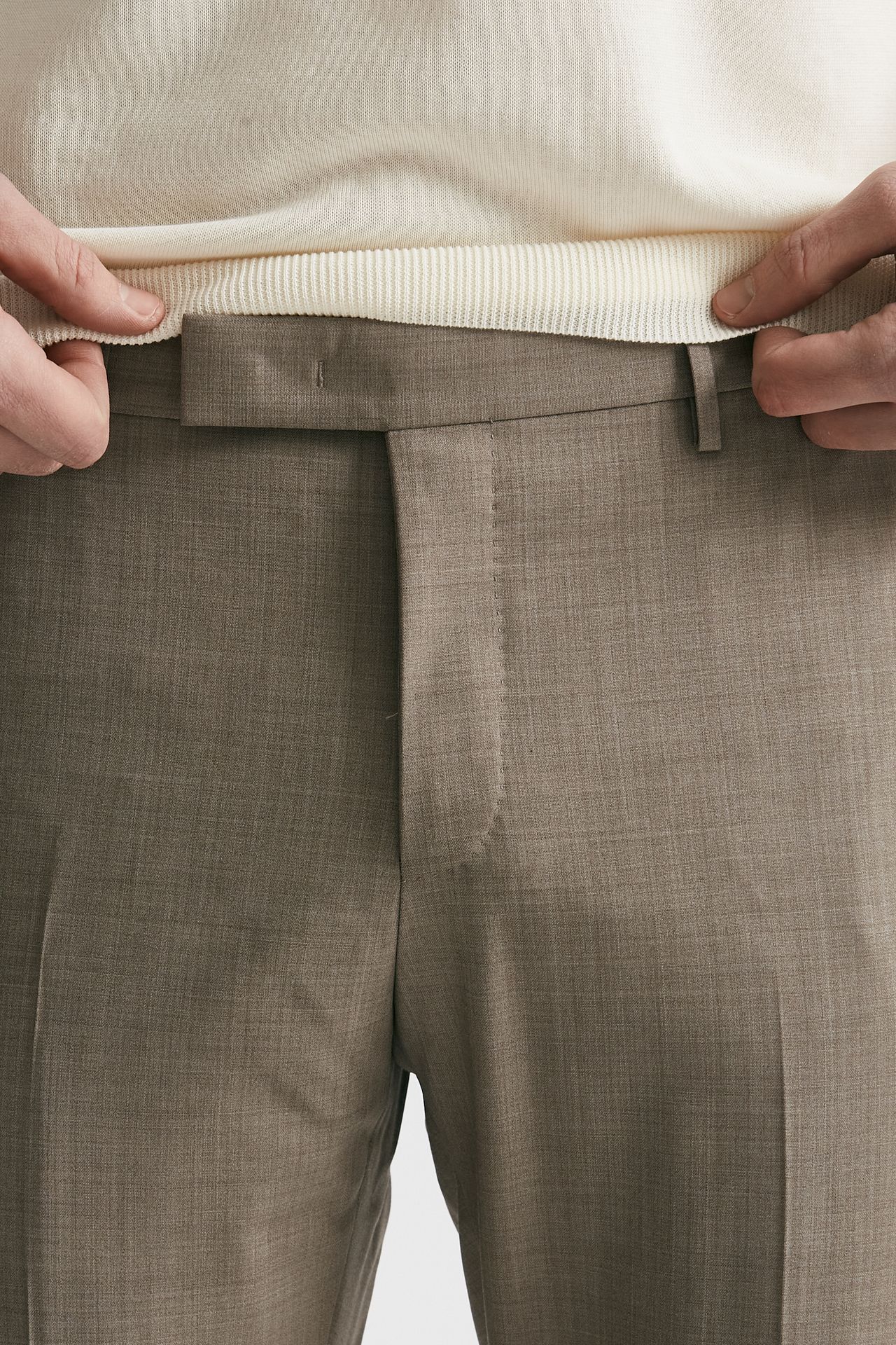 pantalone in lana stretch edge- dieci beige men Pt torino - 5