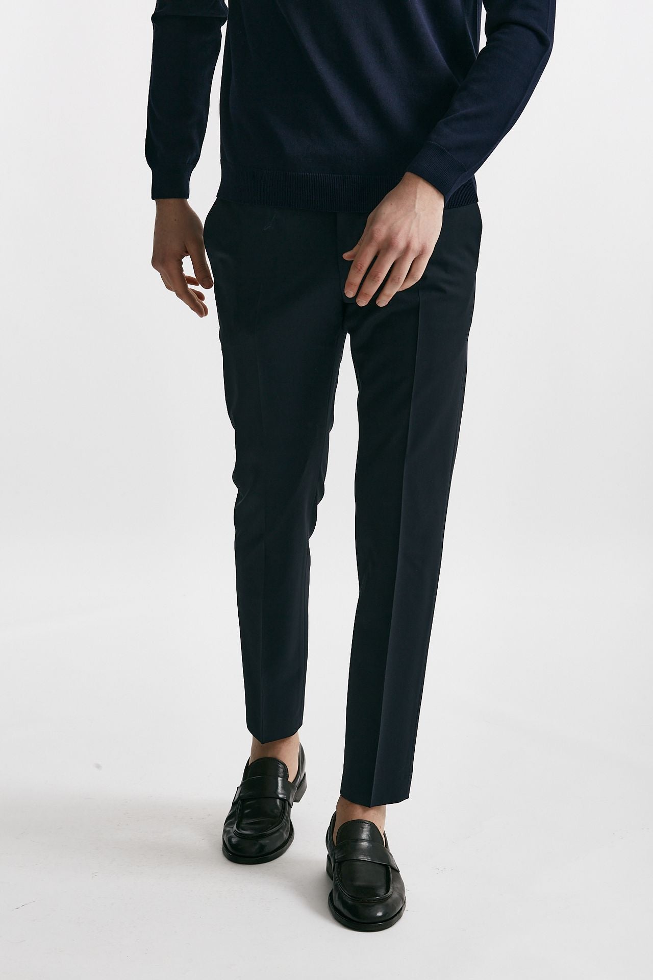pantalone in lana stretch edge- dieci blu men Pt torino - 1