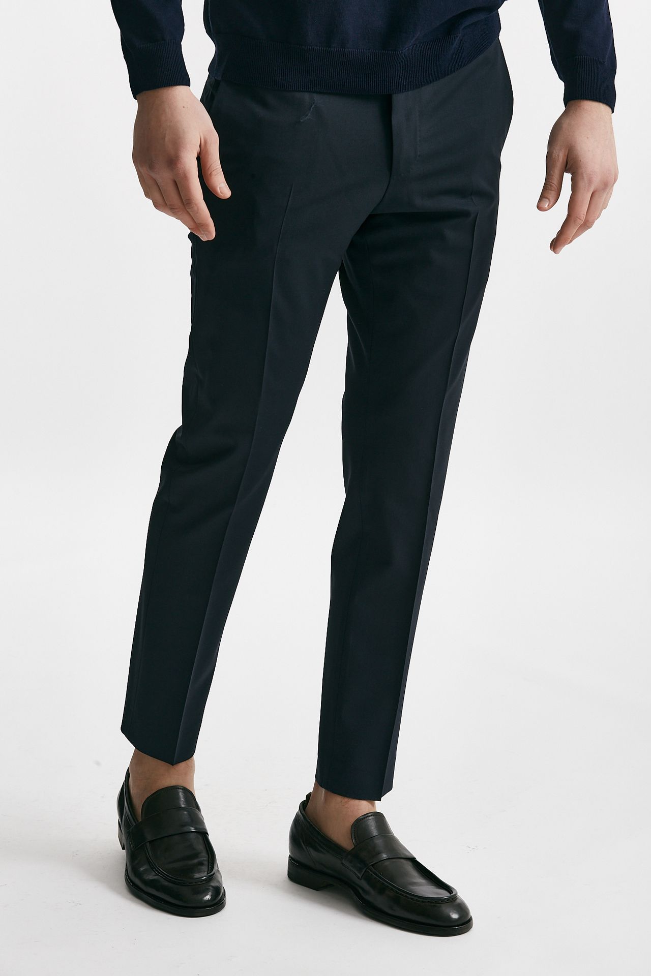 pantalone in lana stretch edge- dieci blu men Pt torino - 4