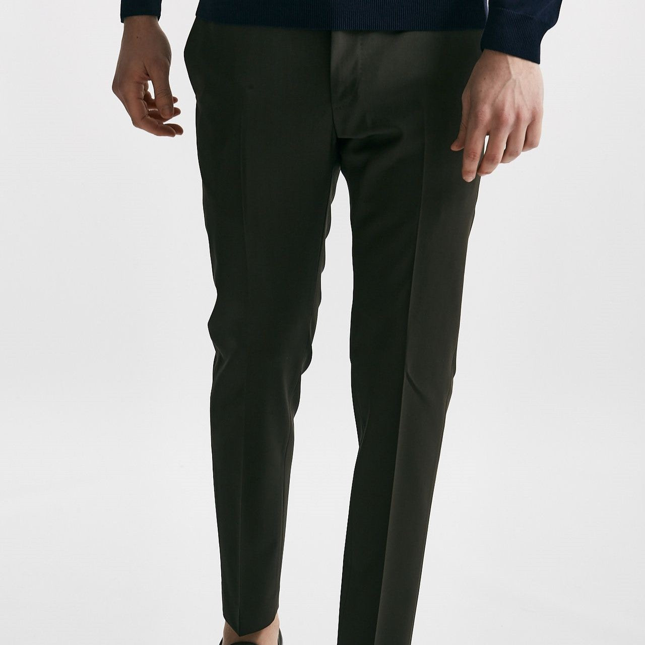 pantalone in lana stretch edge- dieci marrone men Pt torino - 8
