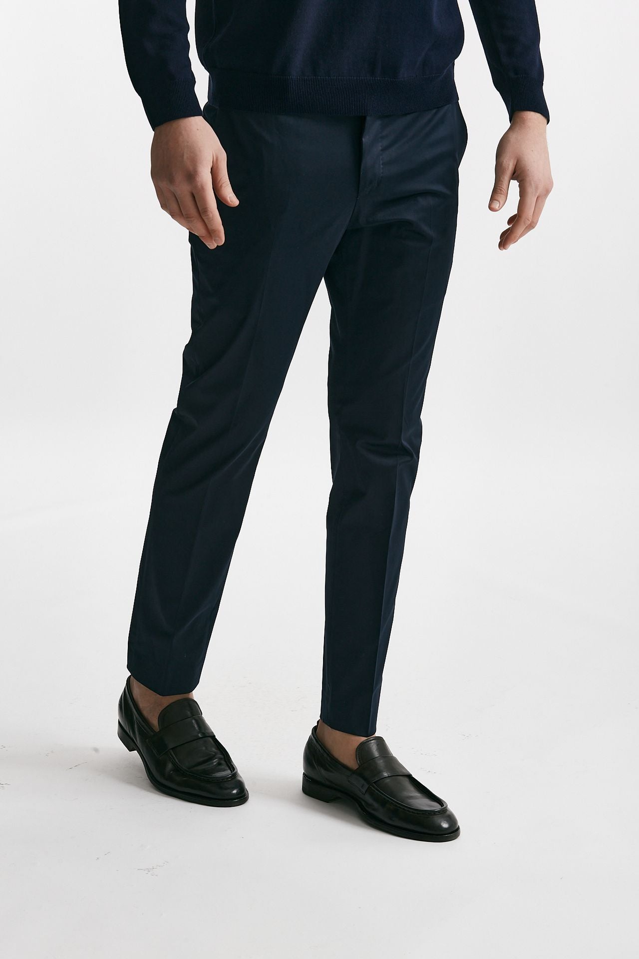 pantalone in cotone raso stretch edge- dieci blu men Pt torino - 4