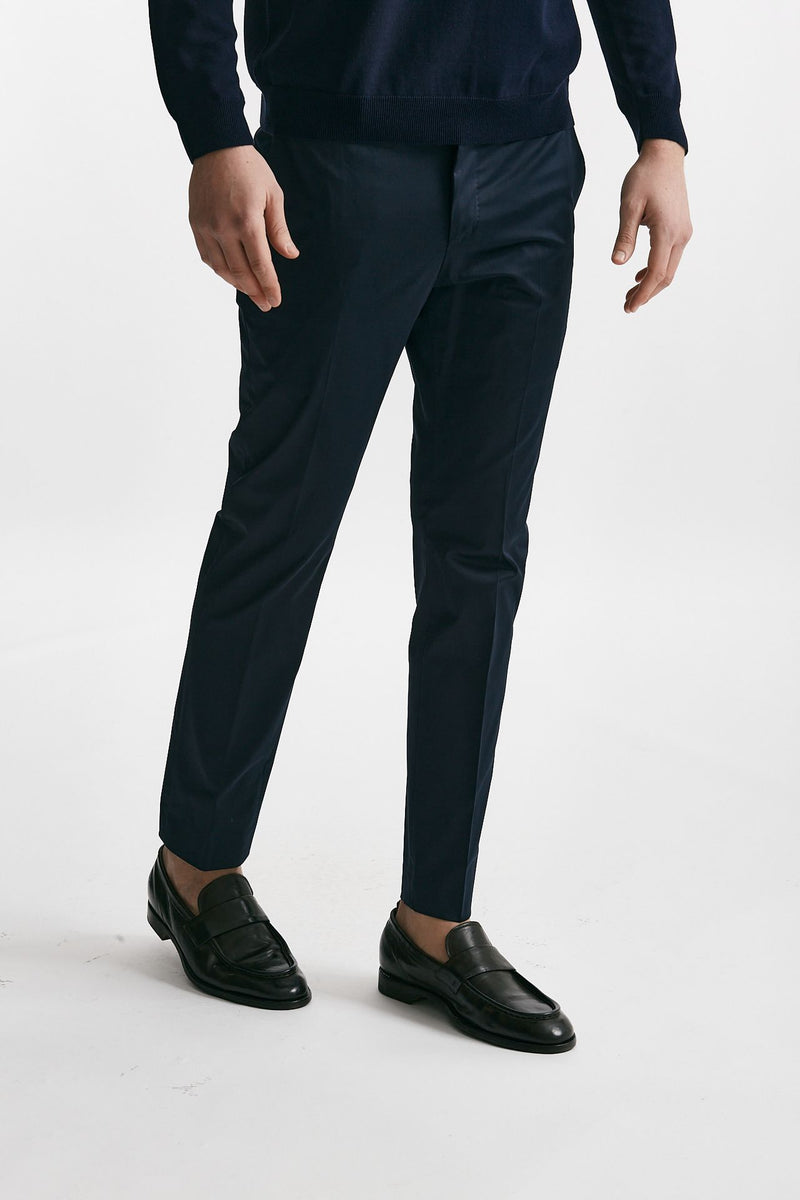 pantalone in cotone raso stretch edge- dieci blu men Pt torino - 4