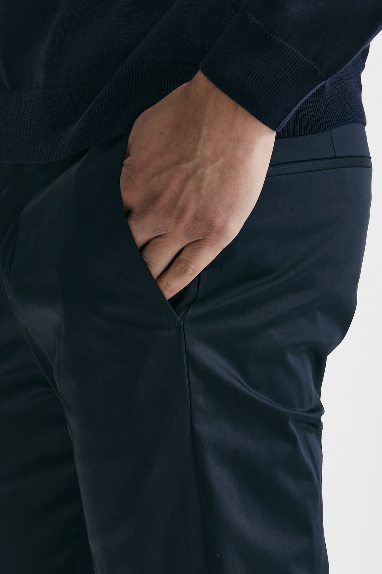 pantalone in cotone raso stretch edge- dieci blu men Pt torino - 6