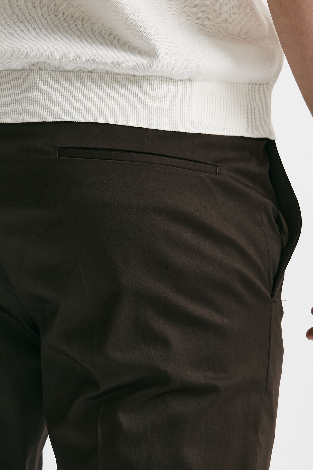 pantalone in cotone raso stretch edge- dieci marrone men Pt torino - 6