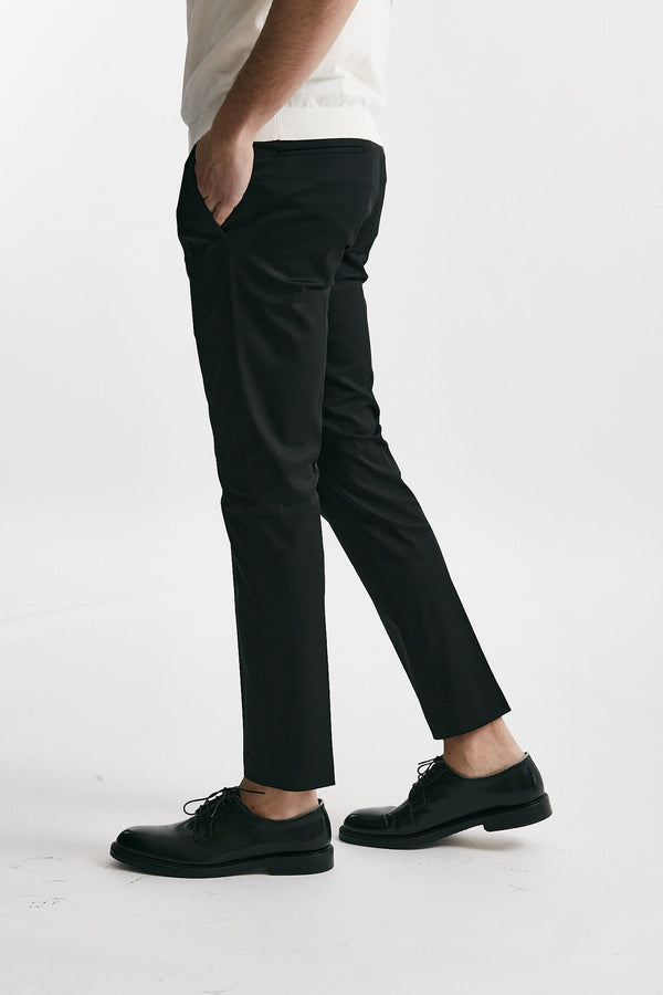 pantalone in cotone raso stretch edge- dieci nero men Pt torino