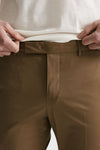 pantalone in cotone raso stretch edge- dieci cammello men Pt torino - 5