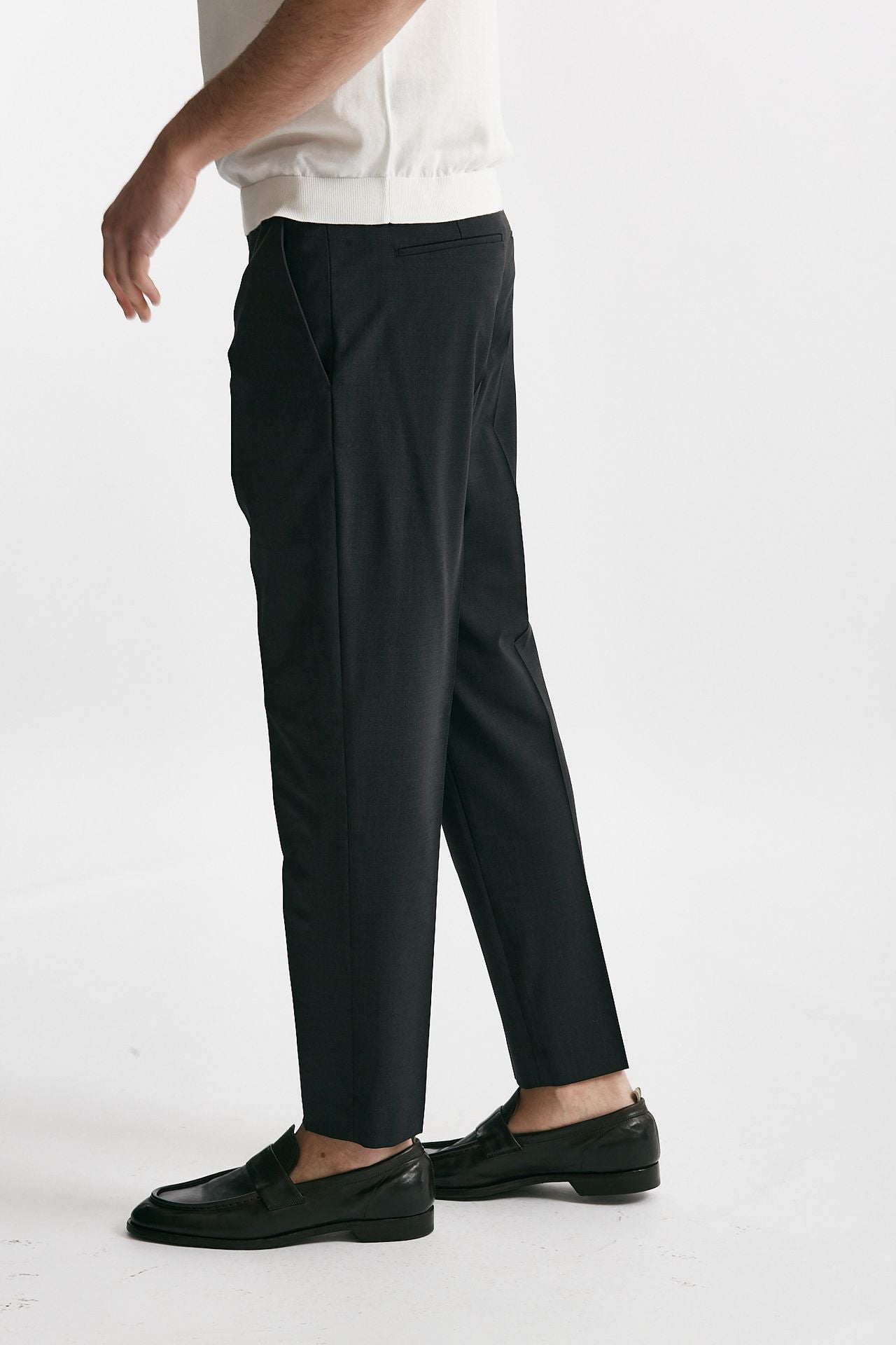 pantalone in lana stretch edge-rebel grigio antracite men Pt torino - 2