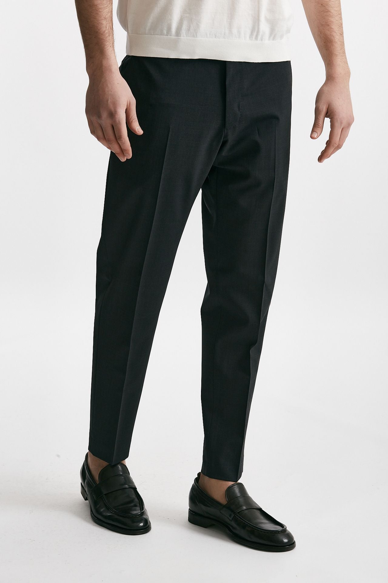 pantalone in lana stretch edge-rebel grigio antracite men Pt torino - 4