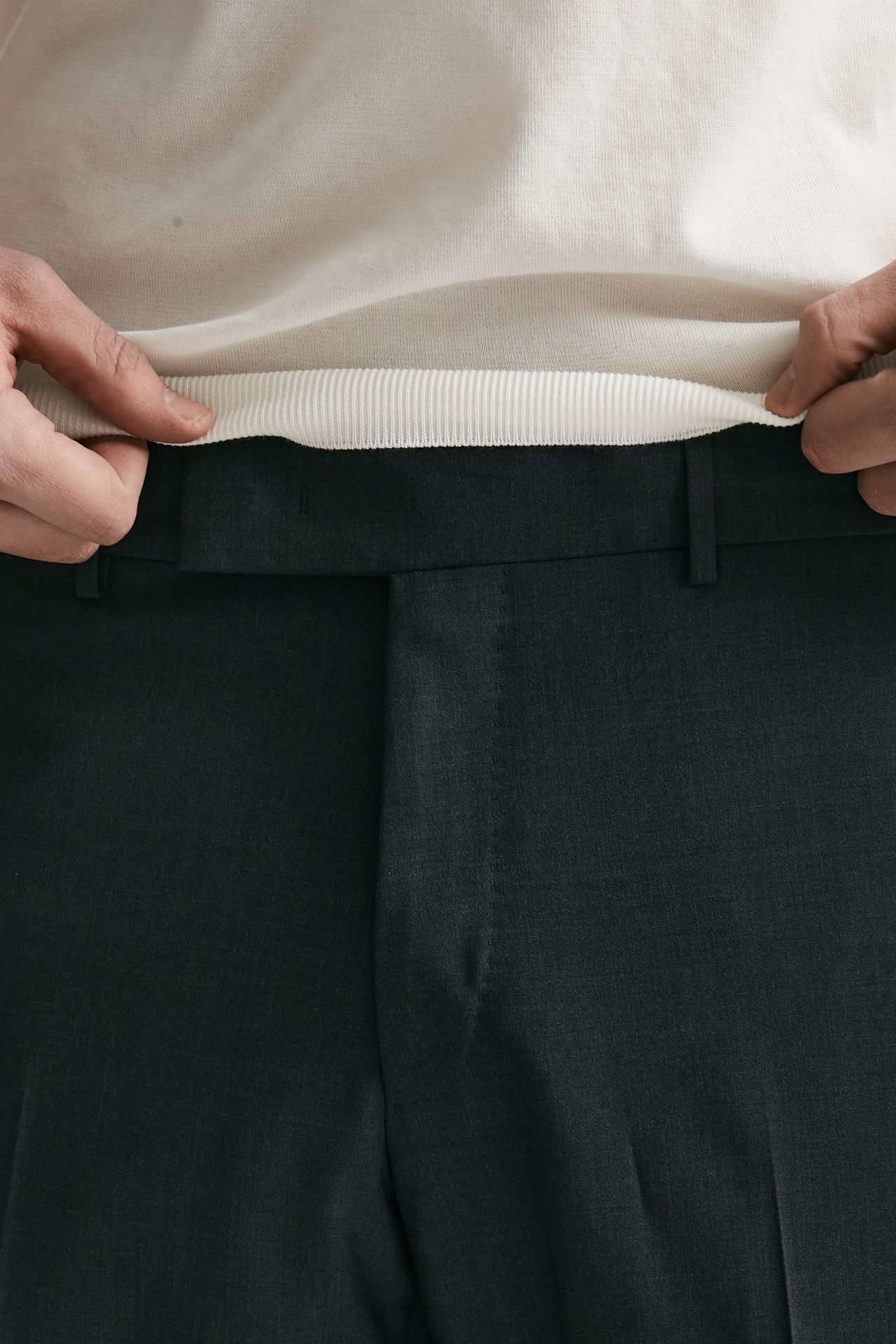 pantalone in lana stretch edge-rebel grigio antracite men Pt torino - 5