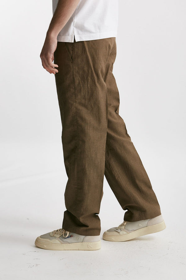 pantalone in lino e lana michael cammello men Pt torino