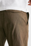 pantalone in lino e lana michael cammello men Pt torino - 7