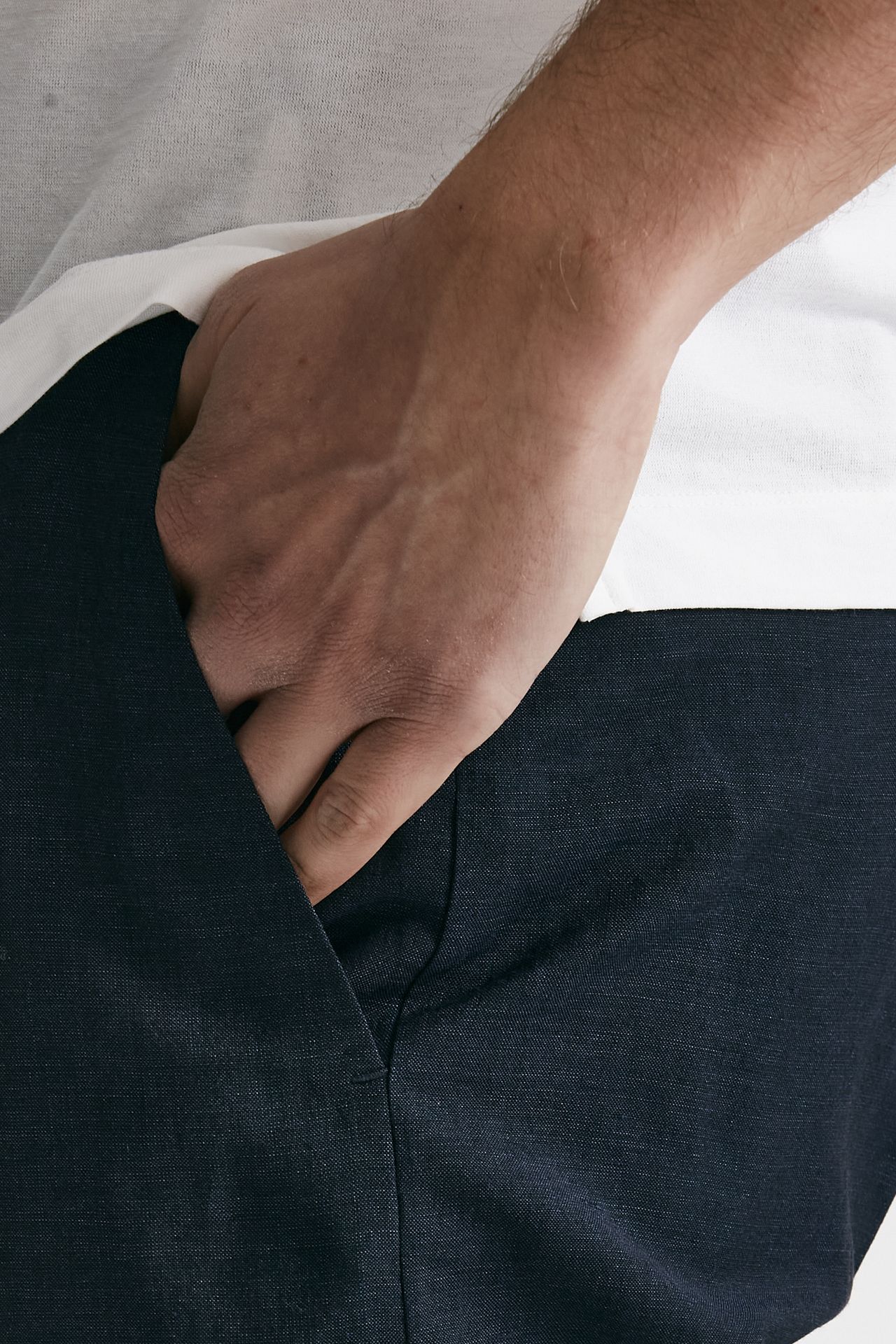 pantalone in lino e lana michael blu men Pt torino - 6